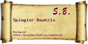 Spiegler Beatrix névjegykártya